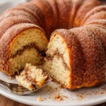snickerdoodle bundt cake slice on a plate with a decorative bundt shape perfect for family gatherings and comfort cooking