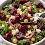chickpea beet and feta salad fresh colorful healthy vegetarian dinner recipe