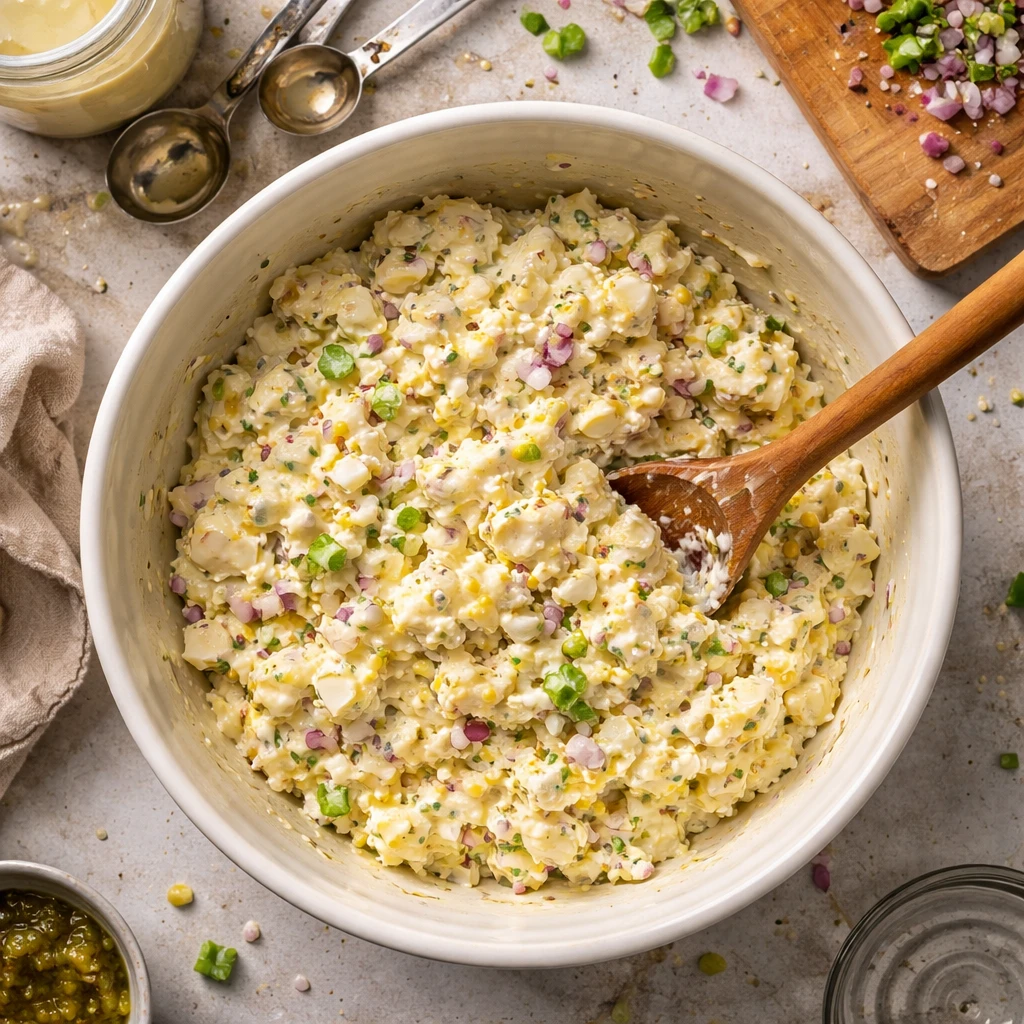 deviled egg macaroni salad creamy comforting easy recipe for busy days
