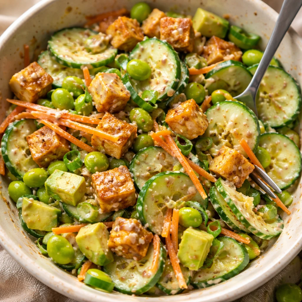 creamy asian cucumber salad bowl fresh healthy easy recipe