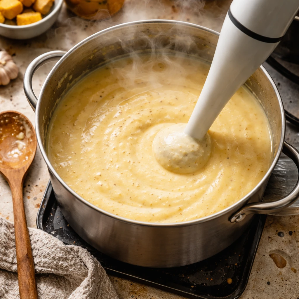 garlic potato soup warm comforting meal perfect for busy weeknight cozy homemade recipe