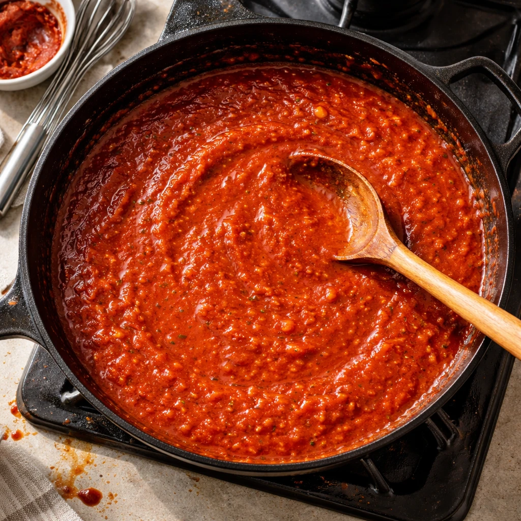 nigerian chicken stew in a pot with rich savory sauce and tender ingredients simmering gently