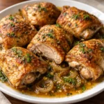 lemon herb chicken thighs cooked with simple ingredients perfect for weeknight dinners