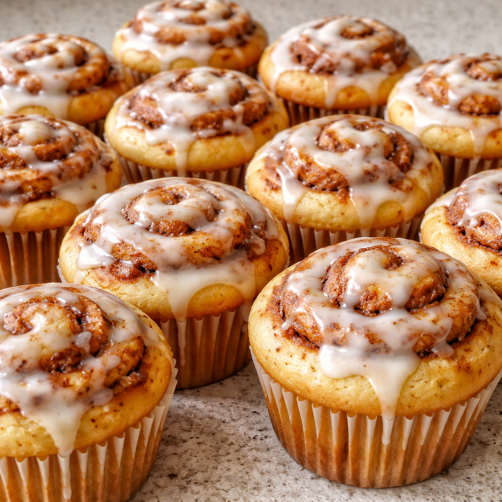 cinnamon roll cupcakes fresh baked sweet breakfast treat with cinnamon aroma