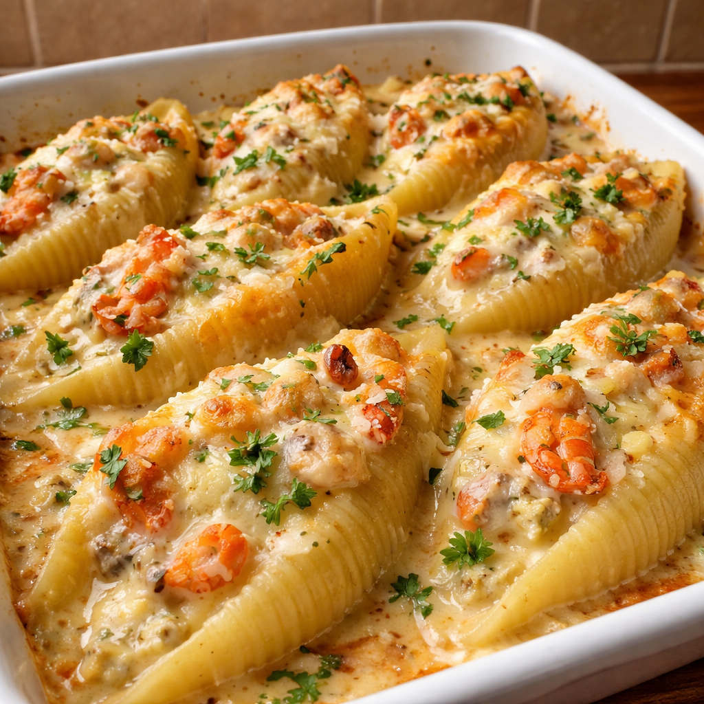 Creamy Seafood Stuffed Shells featured photo