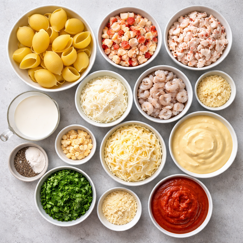 Creamy Seafood Stuffed Shells ingredients photo