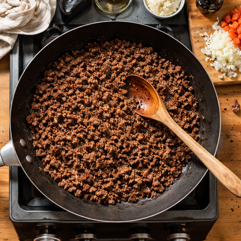 Cheesy Taco Rice preparation photo