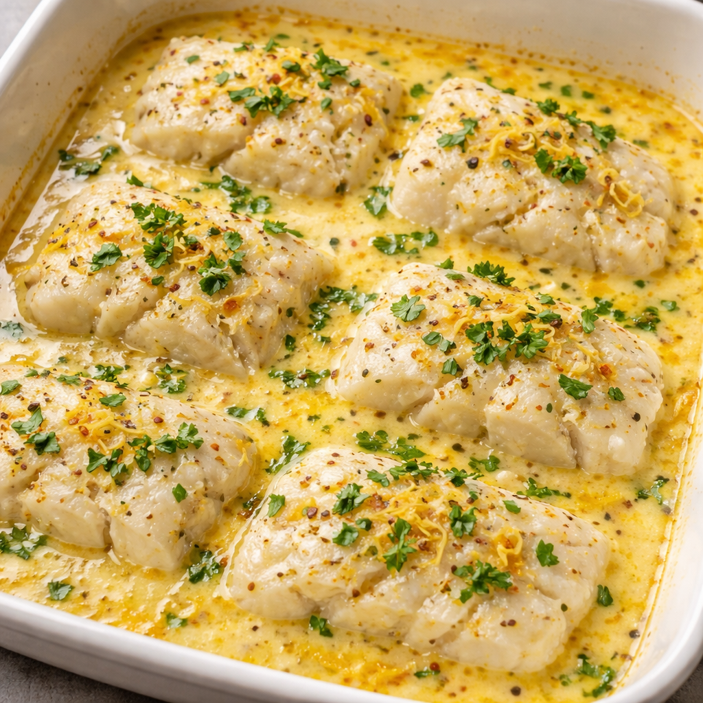 Baked Cod in Coconut Lemon Cream Sauce featured photo