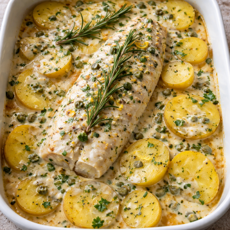 Baked Cod with Rosemary Cream Sauce featured photo