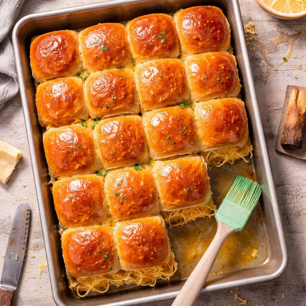 Mini Grilled Cheese Hawaiian Rolls preparation photo