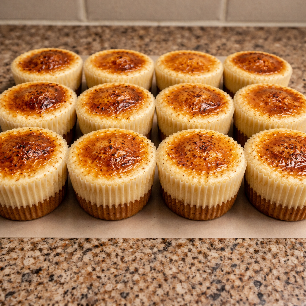 Vanilla Bean Crème Brûlée Cheesecake Cupcakes featured photo