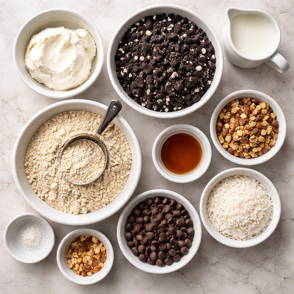 Cream Cheese Oreo Protein Balls ingredients photo
