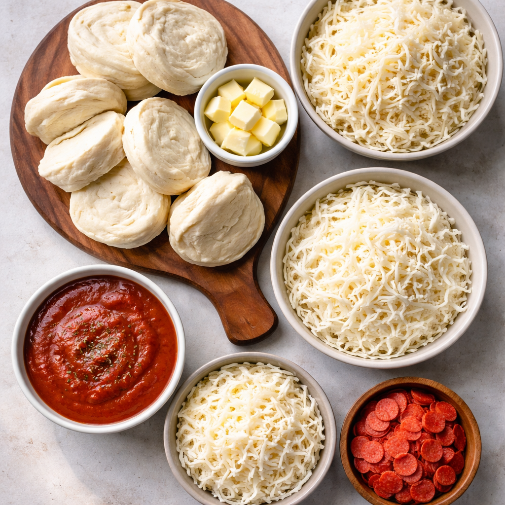Garlic Butter Pizza Cupcakes ingredients photo