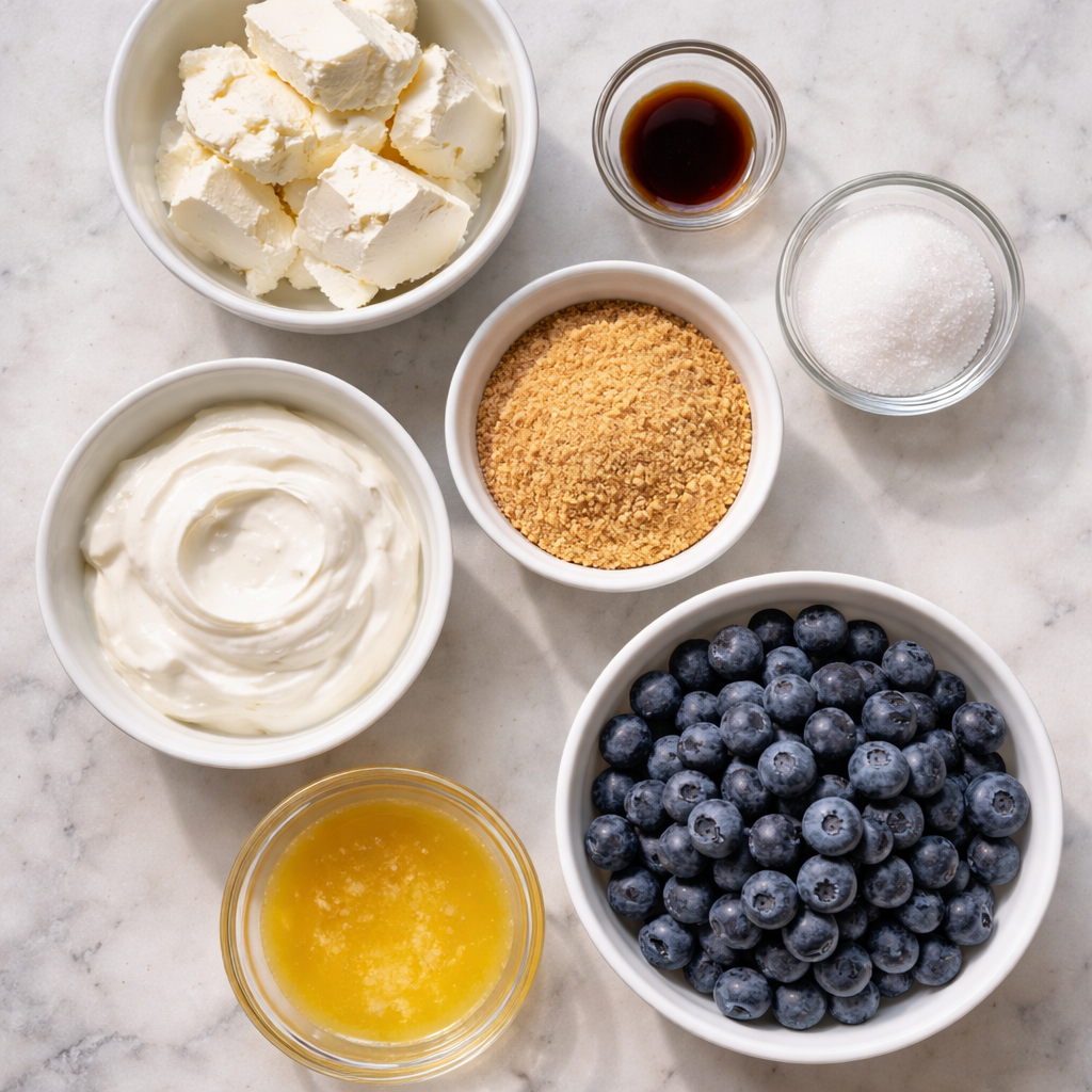 Blueberry Cheesecake Bites ingredients photo