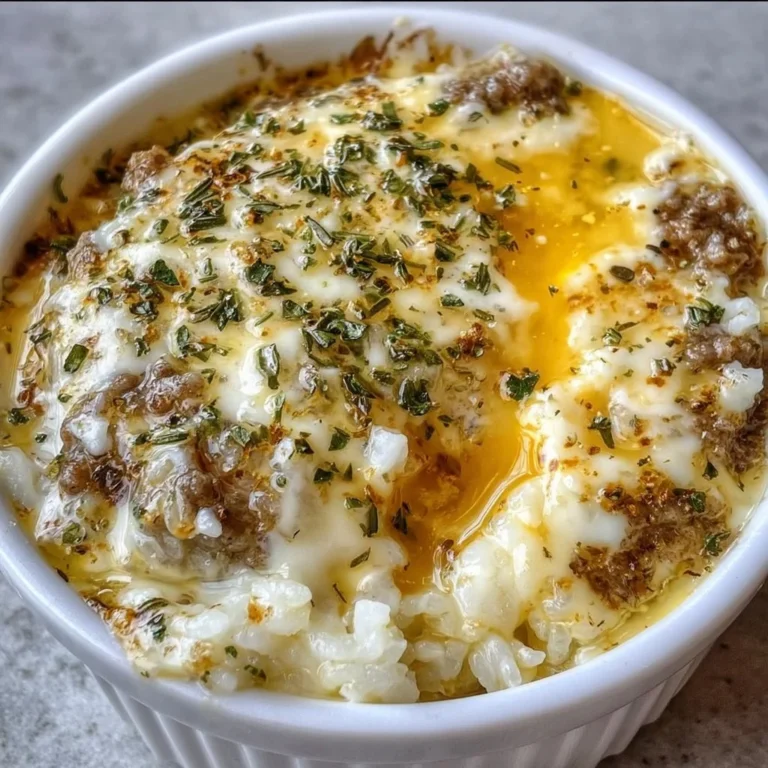 Delicious Beefy Garlic Butter Bowl garnished with herbs and served in a rustic dish