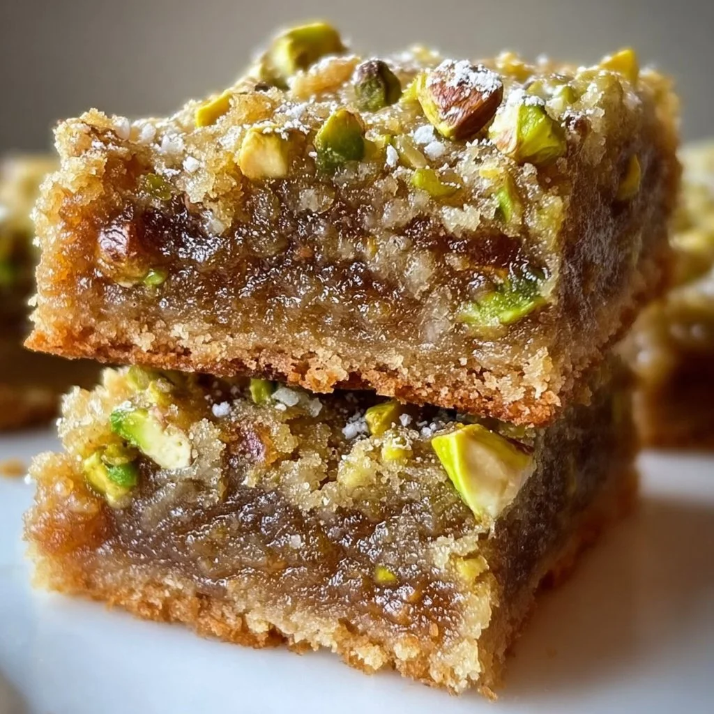 Brown Butter and Honey Pistachio Cookie Bars Recipe
