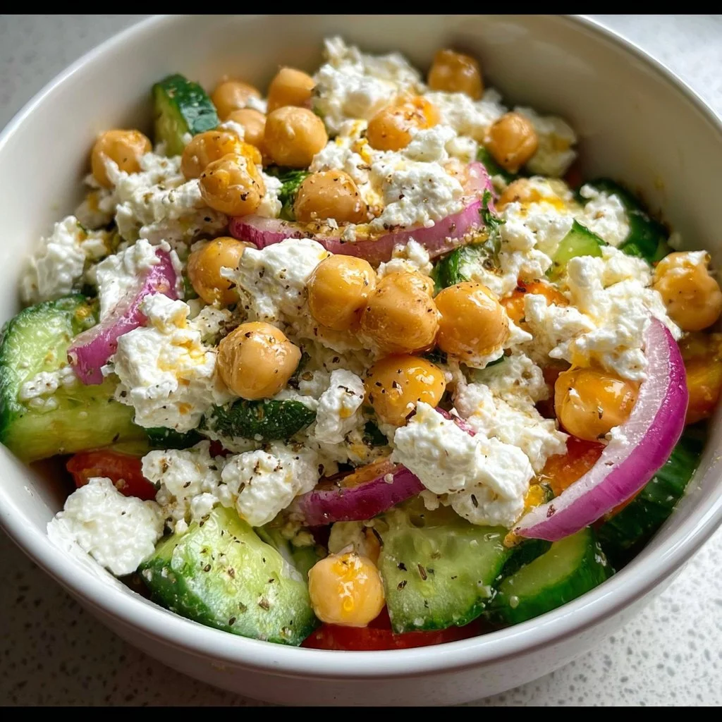 Cottage Cheese Chickpea Salad Bowl
