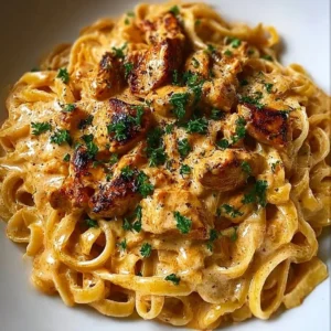 Delicious creamy cowboy butter chicken pasta served in a bowl