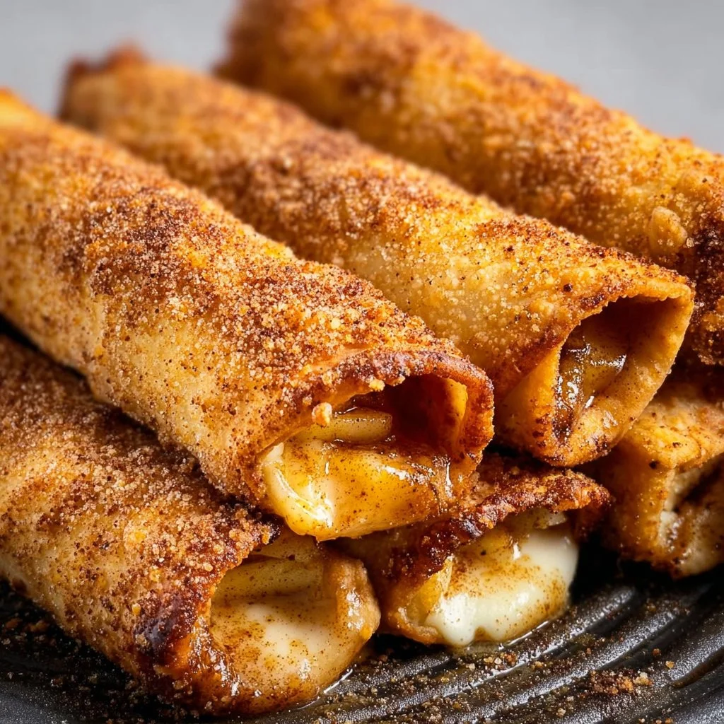 Crispy air fryer apple pie taquitos with a sweet apple filling.