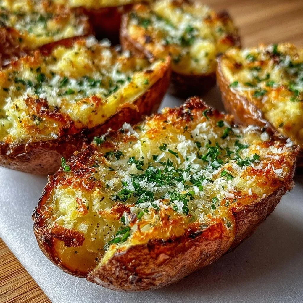Crispy Garlic Herb Roasted Potato Skins