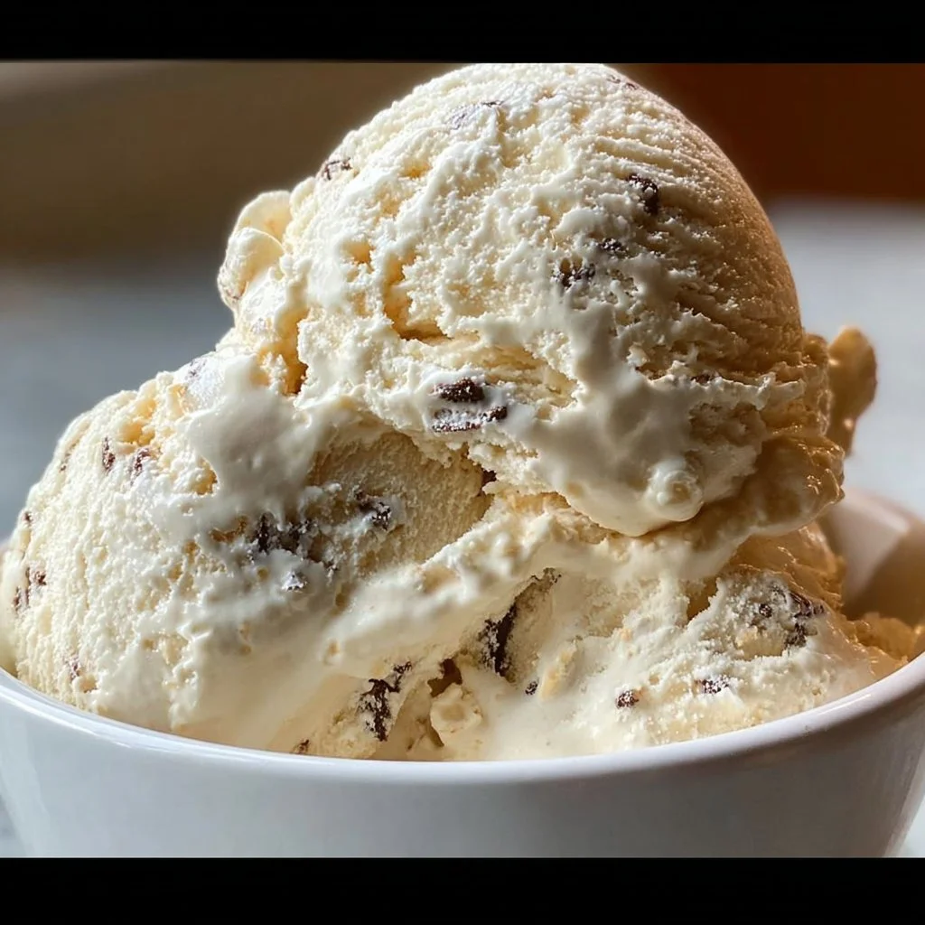 Espresso-infused cottage cheese ice cream served in a bowl