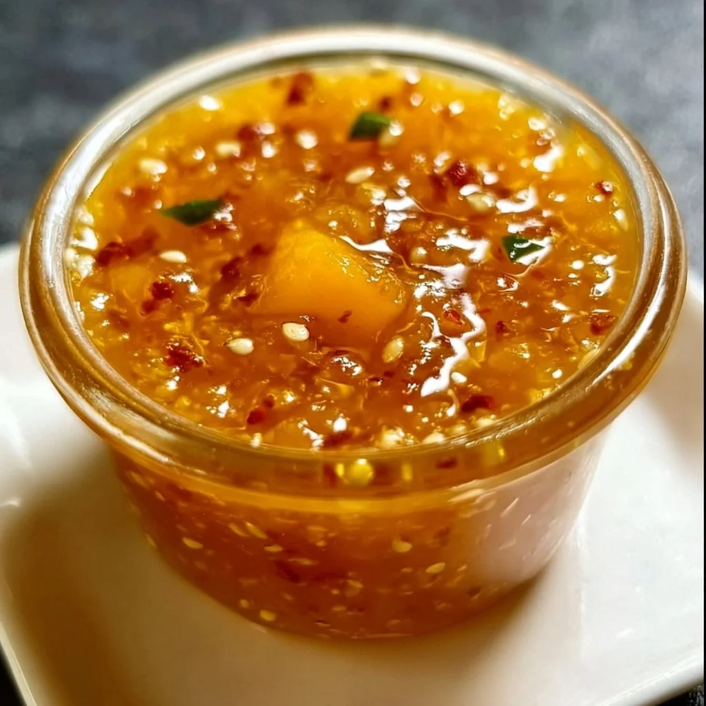 Mango Habanero Honey Garlic Sauce for a sweet and spicy flavor burst