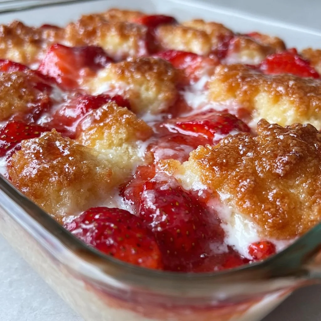 Perfect Strawberry Cream Cheese Cobbler