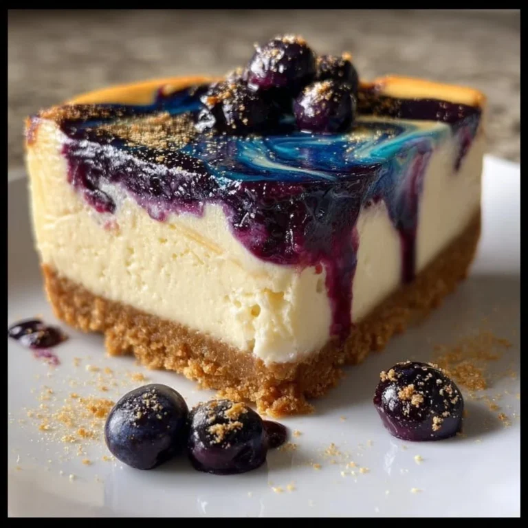 Ravenclaw Midnight Blueberry Cheesecake with a vibrant blue topping