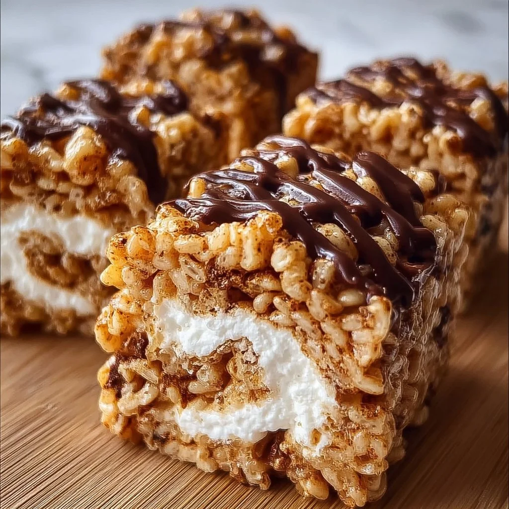 Delicious S'mores Rice Krispie Treats rolled into a fun, tasty snack.