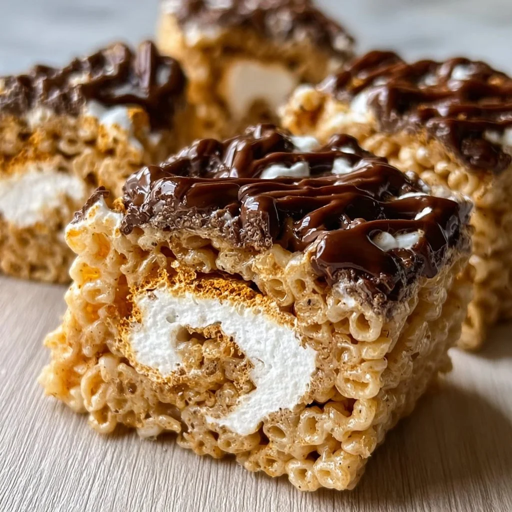 S'mores Rolled Rice Krispie Treats