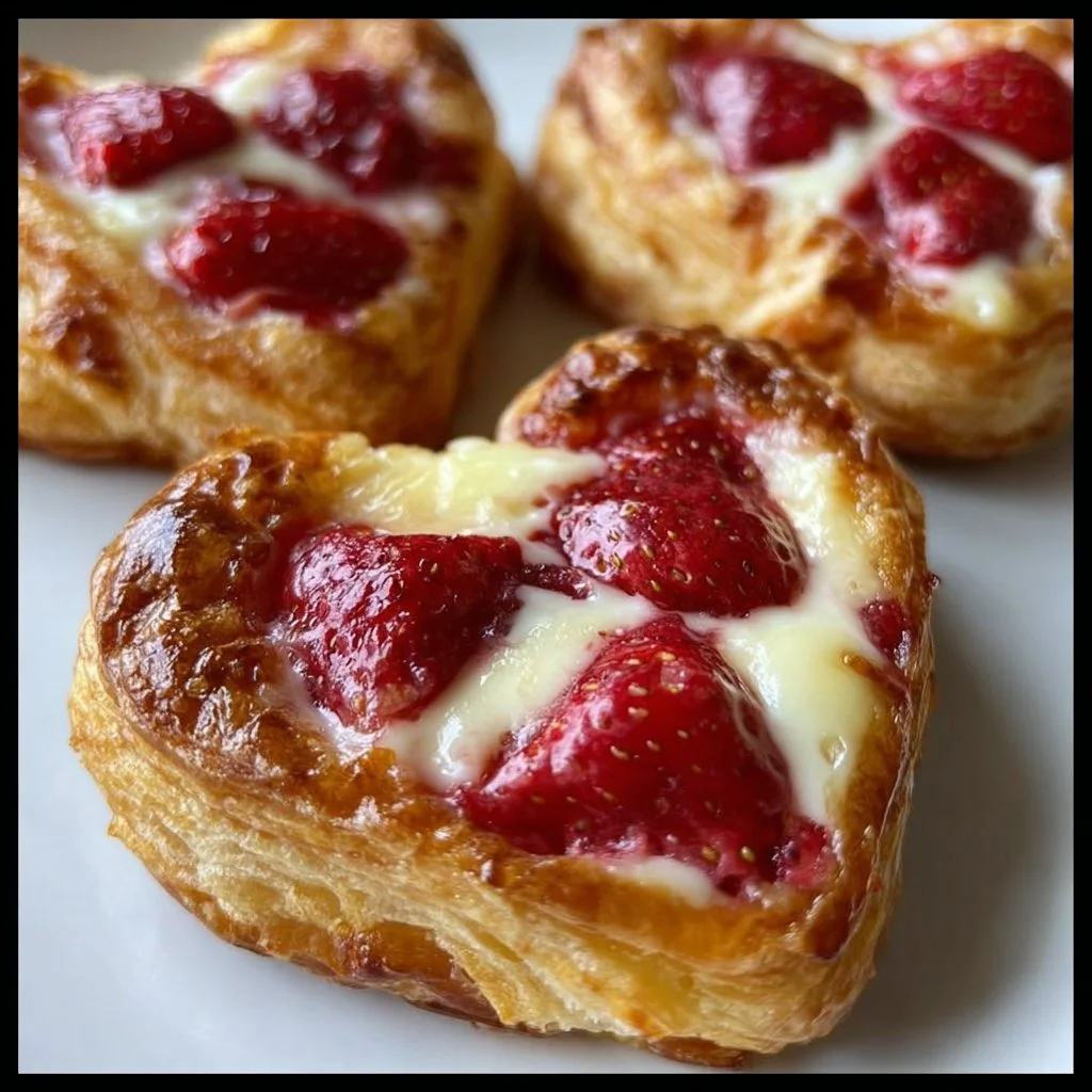 Strawberry Cream Cheese Heart Danishes