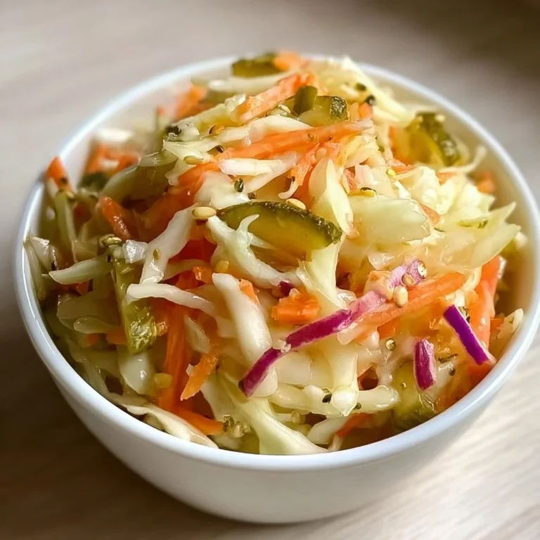 Delicious Sweet & Spicy Pickle Slaw made with fresh ingredients.